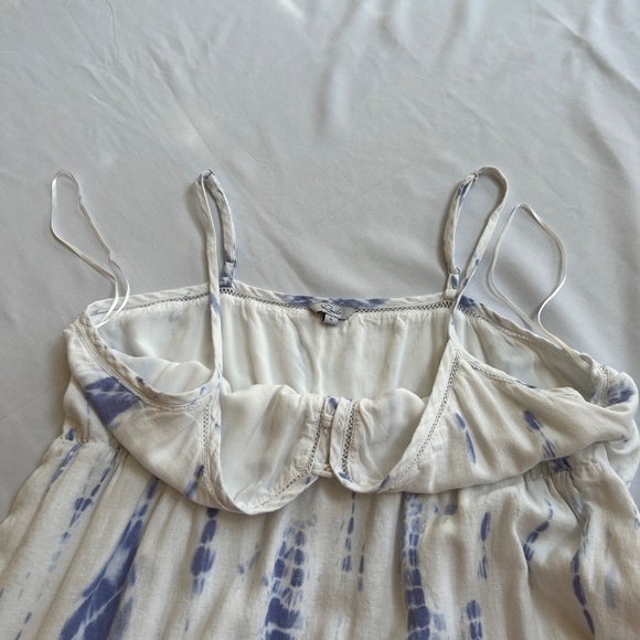 Rails Delilah White Linen Blend Midi Dress in Cloud Tie Dye Size L - Picture 8 of 12